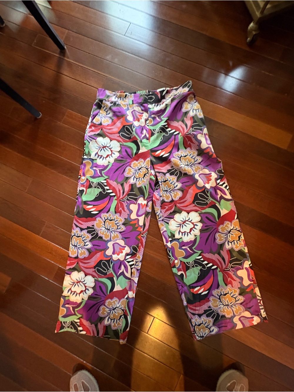 RACHEL Rachel Roy Floral Wide-Leg Bottoms in Purple, Pink, Green & White- size C